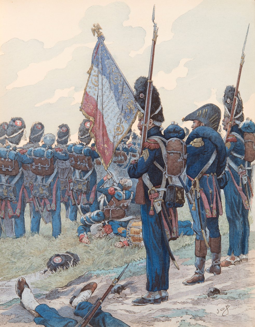 Le dernier carré à Waterloo (18 juin 1815), Collection privée - pseudonym for Onfray de Breville Jacques Job