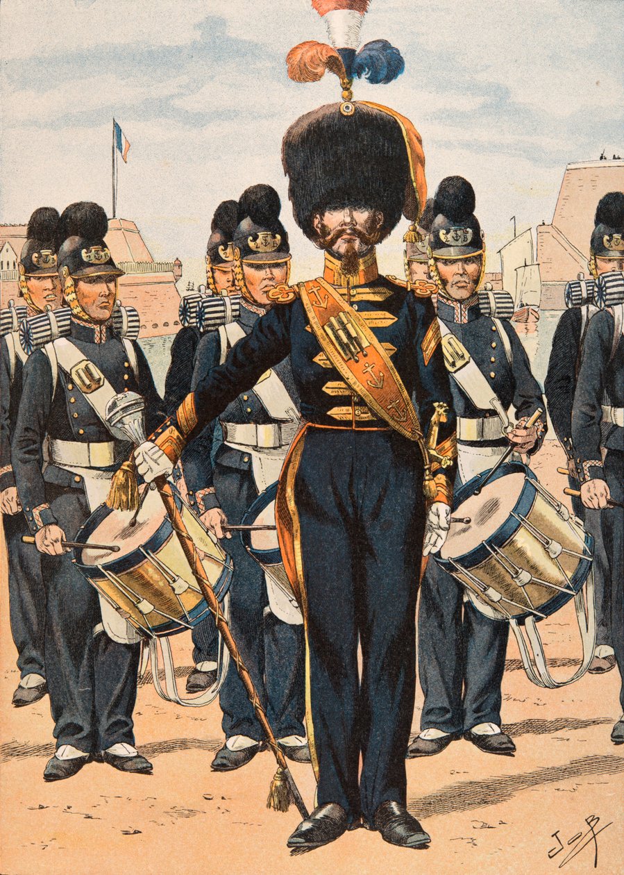 Troupes françaises à toutes les époques : Tambour-major des équipages de la flotte (1837) - pseudonym for Onfray de Breville Jacques Job