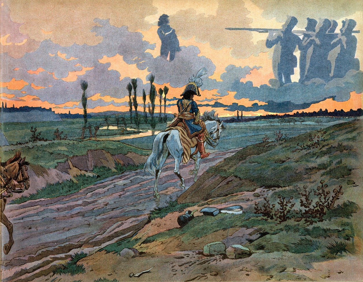 Joachim Murat retournant à Naples après la défaite de Leipzig en 1813 - pseudonym for Onfray de Breville Jacques Job