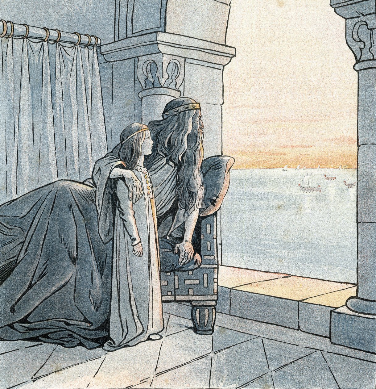 Le roi Charlemagne (Charles Ier dit Charles le Grand, 742-814) observe l