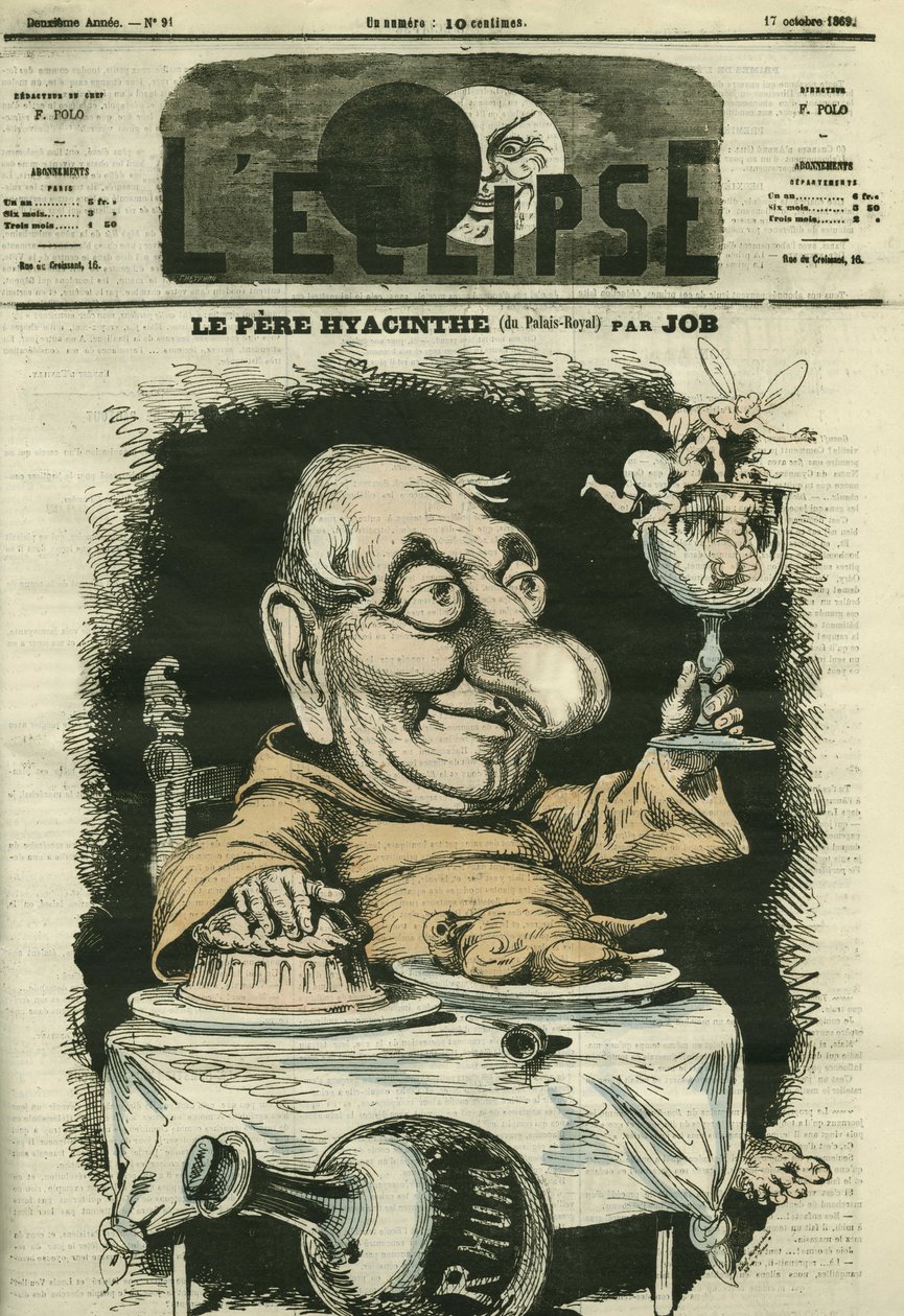 Louis Hyacinthe Duflost dit Hyacinthe (1814-1887), acteur français. Couverture dans "L