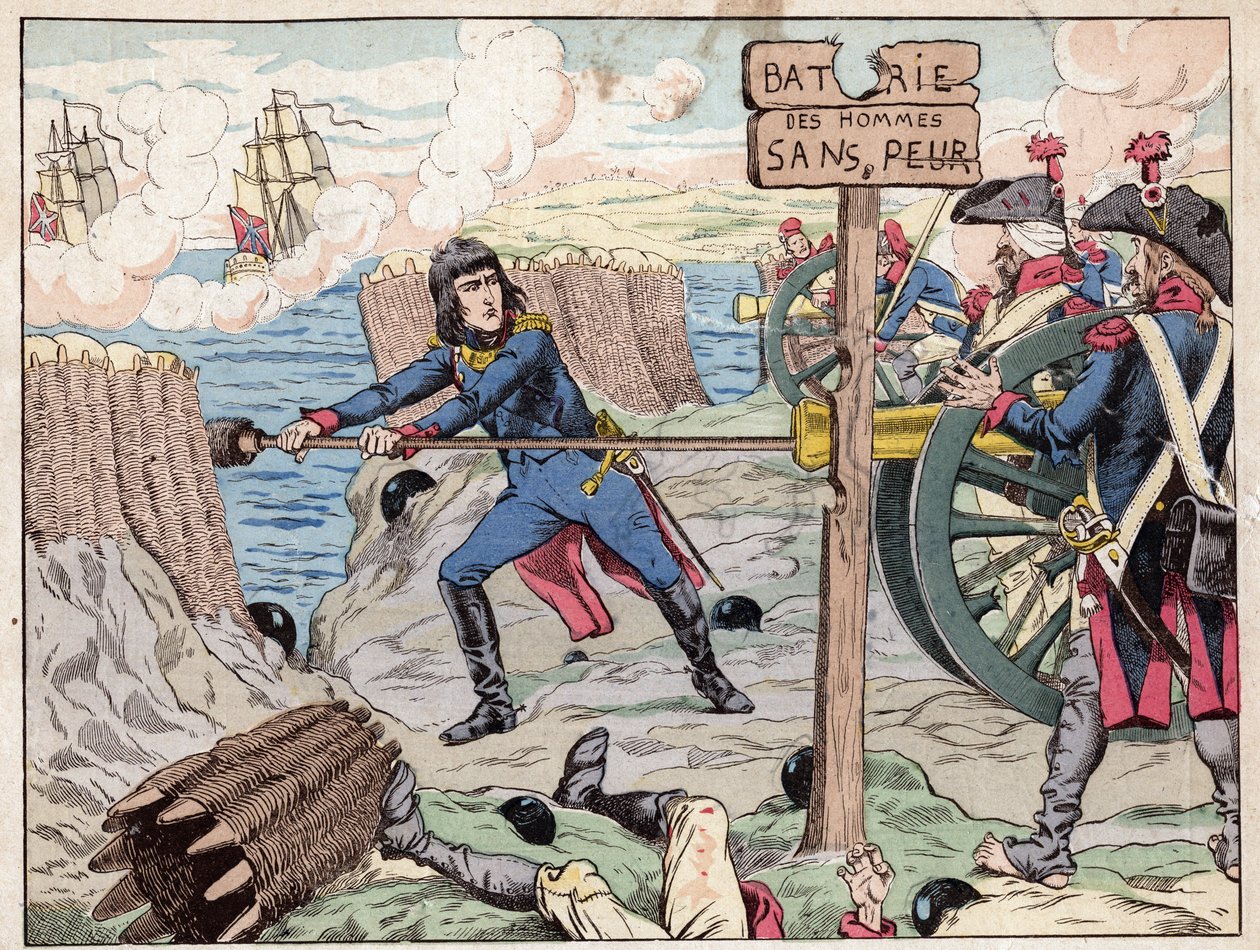 Napoléon à Toulon - (Siège de Toulon) 1793 - lithographie de Job (Jacques Onfroy de Bréville) dans « Le Grand Napoléon des Petites Enfants » 1893 - pseudonym for Onfray de Breville Jacques Job