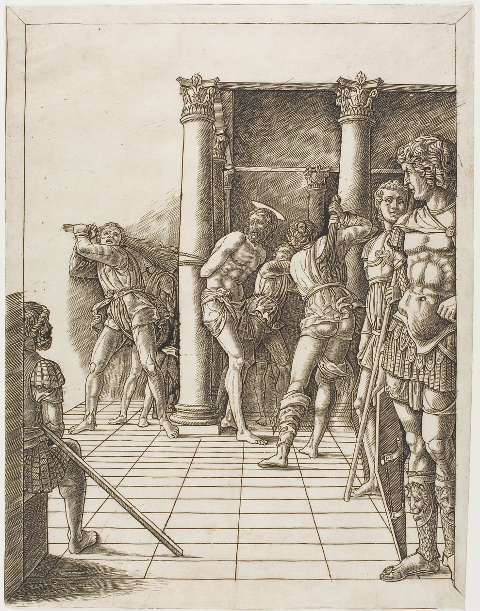La Flagellation du Christ, avec le Pavement - school of Andrea Mantegna