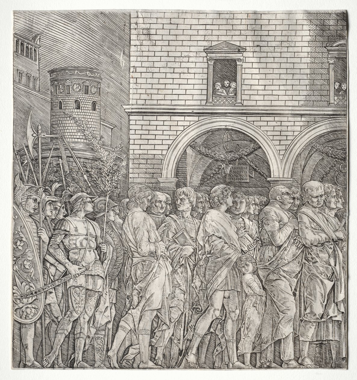 Les Triomphes de César : Les Sénateurs - school of Andrea Mantegna