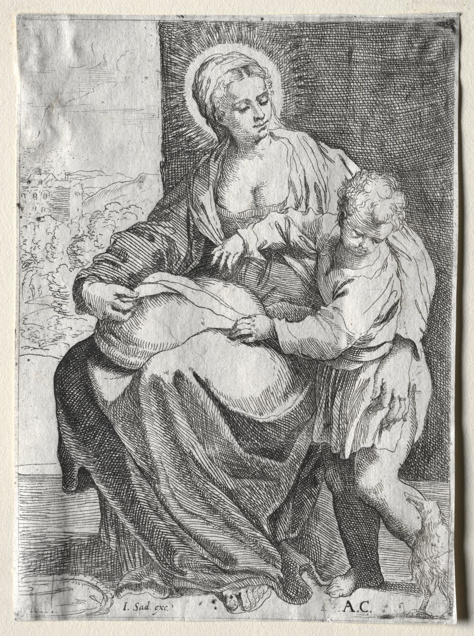 Madone au corbeau blanc - school of Annibale Carracci