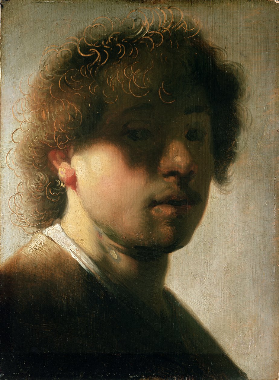 Portrait de Rembrandt aux yeux ombragés - studio of Rembrandt Harmensz. van Rijn
