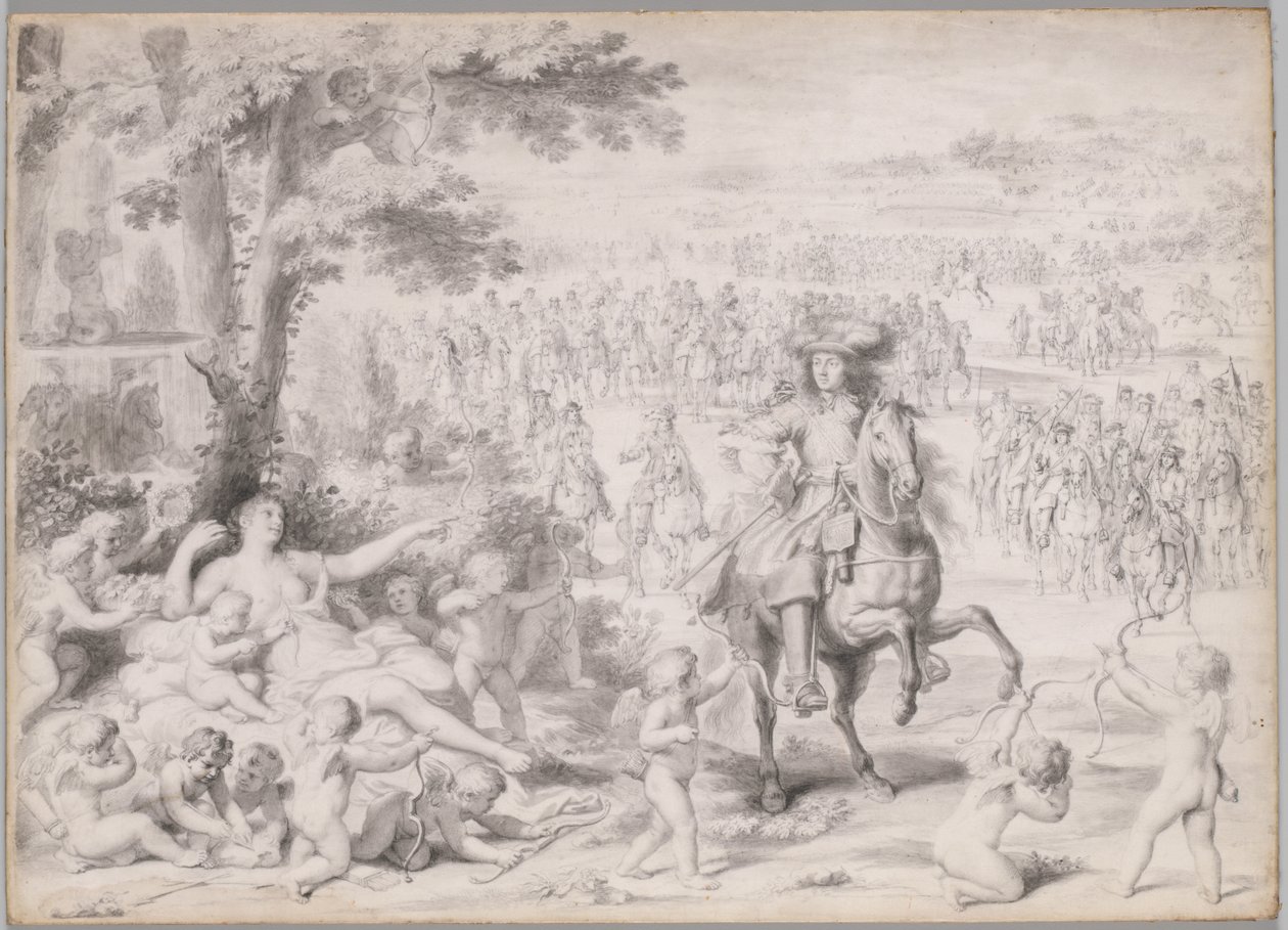 Louis XIV capturé par Vénus - studio of Charles Le Brun