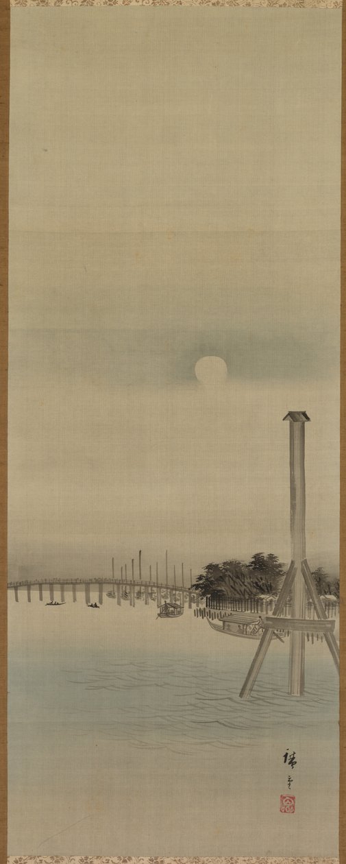 Scène nocturne sur la rivière Sumida - studio of Utagawa Hiroshige