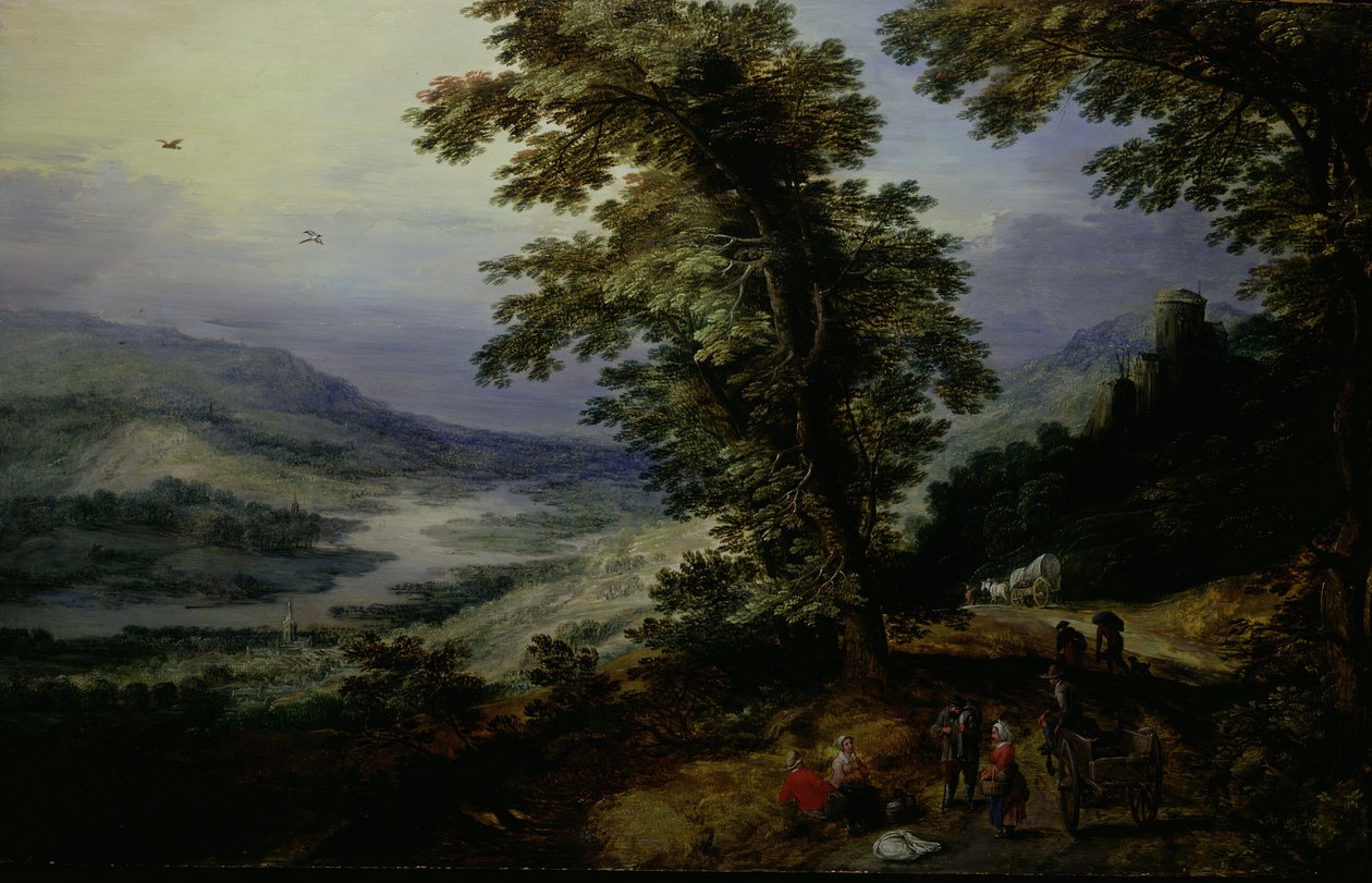 Route de montagne avec voyageurs, vers 1610-1625 - the younger Joos de Momper