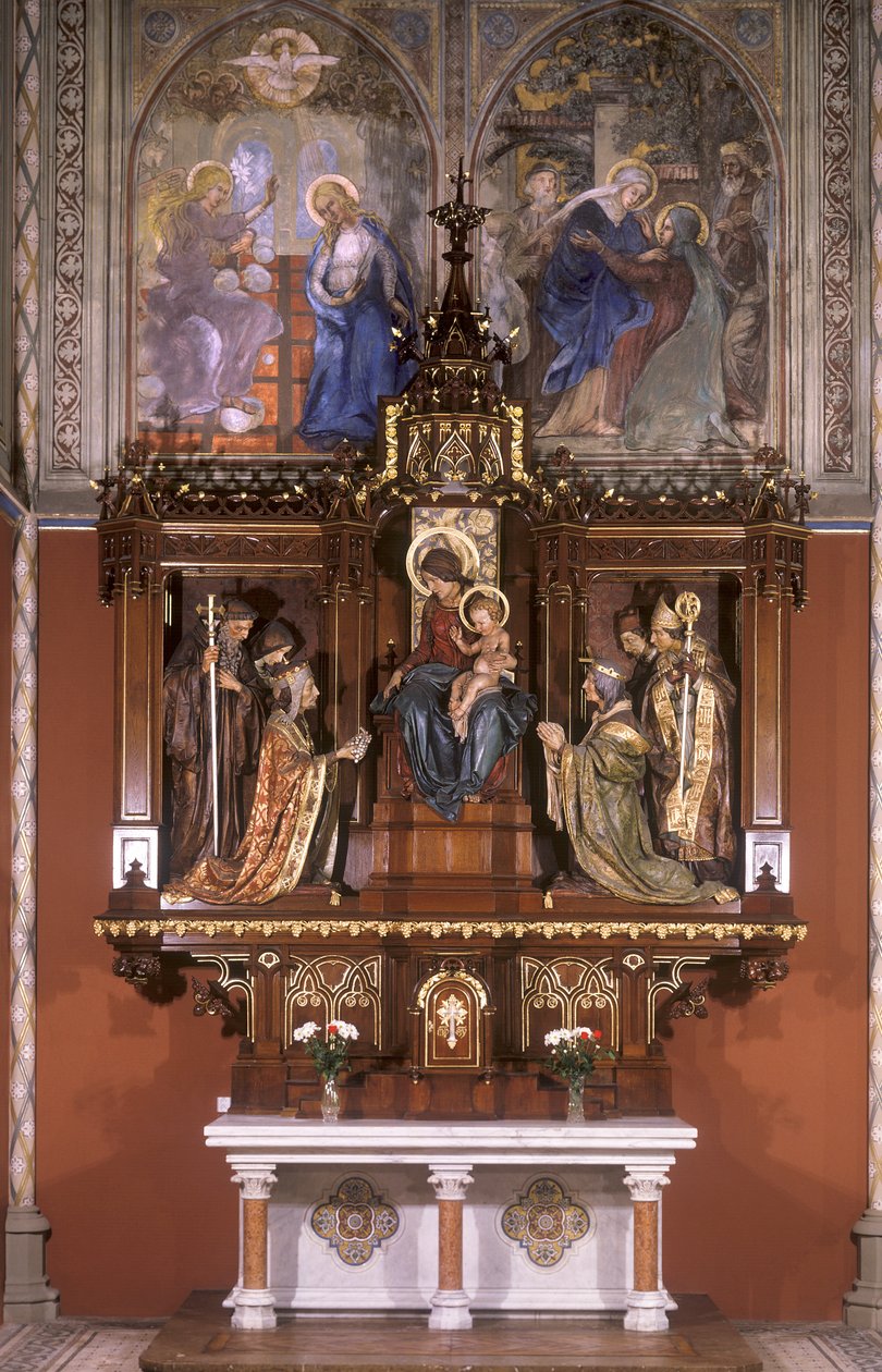 Autel latéral de Notre-Dame avec des statues de saints patrons bohèmes, 1922 - Štpán Zálešák