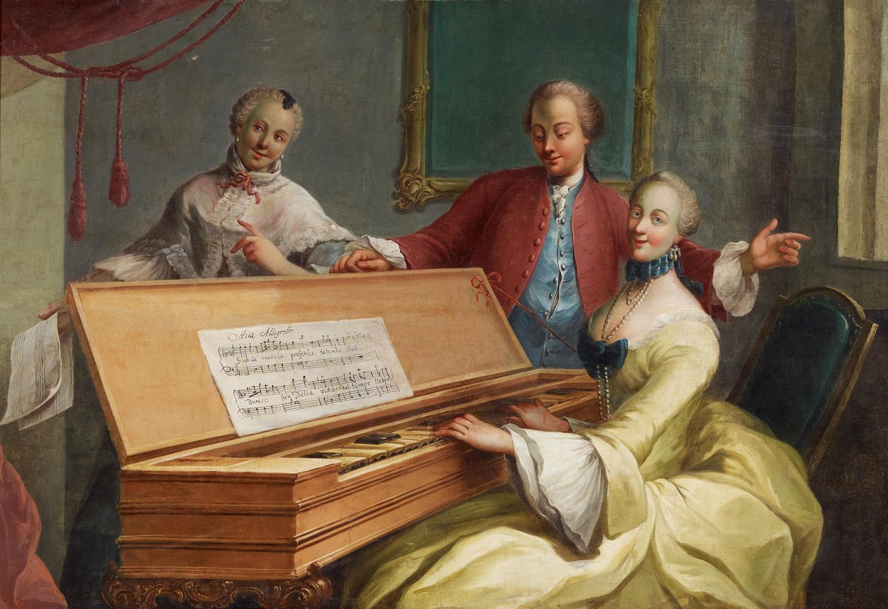 « Aria Allegretto ». Dame noble au clavecin - Unknown