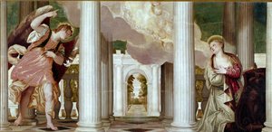 Annonciation. Peinture de Paolo Caliari dit Paolo Veronese (1528-1588)