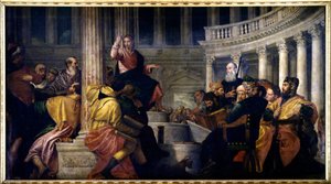 Jésus parlant aux docteurs. Peinture de Paolo Veronese (1528-1588) - Veronese