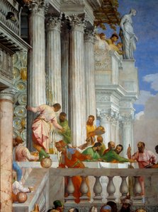Les noces de Cana, détail : colonnes et balcon - Veronese