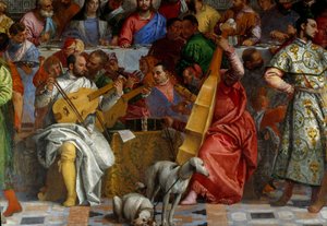 Les noces de Cana, détail : les musiciens. Fresque de Paolo Veronese (1528-1588) - Veronese
