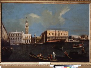 Vue du Grand canal, du palais ducal et de la place saint Marc à Venise - Canaletto