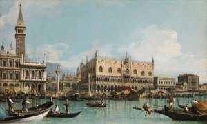 Le quai près de la Piazza San Marco à Venise, par Canaletto (1697-1768). Huile sur toile, vers 1729. Ablo Coleccion - Canaletto