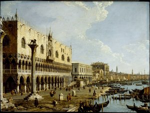 Venise : vue du Palais des Doges et de la Riva degli Schiavoni depuis la Piazzetta, vers 1729 - Canaletto
