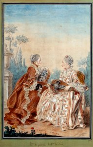 Madame de Julienne et Madame de Serre faisant de la musique - Carmontelle