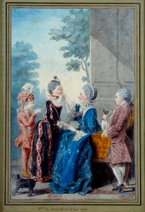 Madame de Roucherolles et ses trois enfants - Carmontelle