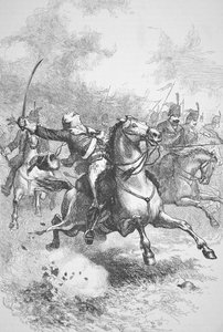Mort du comte Casimir Pulaski (lithographie) - (after) American School