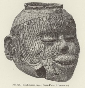 Vase en forme de tête : Pecan Point, Arkansas - (after) American School