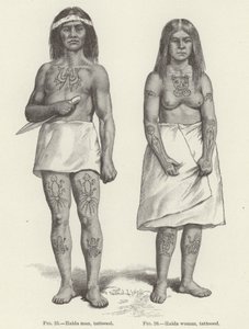 Femme et homme Haida tatoués - (after) American School