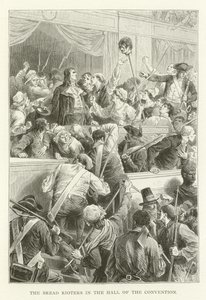 Les émeutiers du pain dans la salle de la Convention (gravure) - (after) American School
