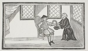 Représentation du moine traître le saignant à mort (illustration de 