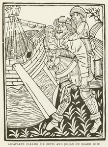Ascaparte transporte Sir Bevis et Josian à bord du navire - (after) English School