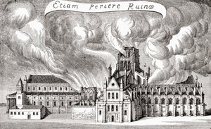 Ancienne cathédrale Saint-Paul, Londres, Angleterre, détruite par le feu en 1666, tirée de 