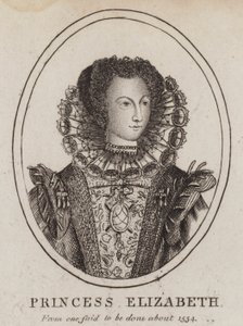 Princesse Elizabeth, fille du roi Henri VIII et Anne Boleyn (gravure)