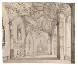 La salle à manger à Arbury Hall, Nuneaton, Warwickshire, c. 1810 - (after) English School
