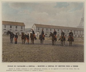 École du Cavalier à Cheval, Monter à Cheval et Mettre Pied à Terre - (after) French Photographer