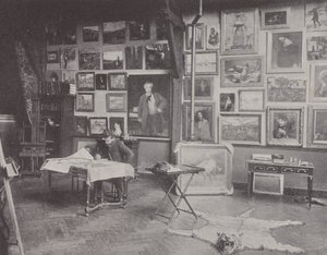 Le peintre français Alfred Philippe Roll dans son atelier - (after) French Photographer