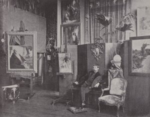 Le peintre français Pascal Dagnan-Bouveret dans son atelier