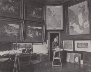 Peintre français Pierre Puvis de Chavannes dans son atelier - (after) French Photographer