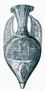 Vase de stockage en lustre du 14e siècle de l