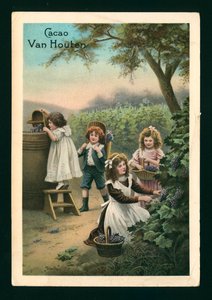 Enfants cueillant des raisins - (after) French School
