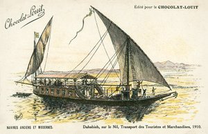 Dahabieh, sur le Nil, Transport des touristes et marchandises - (after) French School