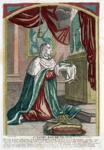 Portrait de Saint Louis en prière - (after) French School