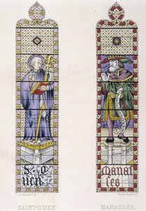 Vitrail représentant Saint Ouen et Manassès, église Saint-Ouen de Rouen