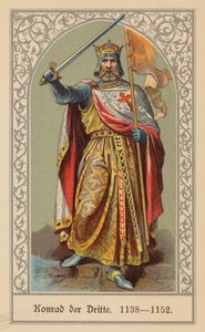 Conrad III, Saint-Empereur romain (lithographie en couleur) - (after) German School