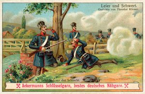 Chanson à boire avant la bataille (chromolithographie) - (after) German School