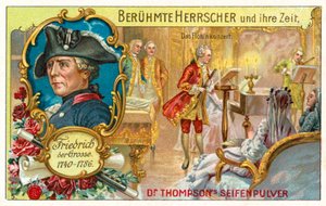 Frédéric le Grand de Prusse et un concert de flûte (chromolithographie) - (after) German School