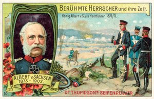 Le roi Albert de Saxe servant comme général pendant la guerre franco-prussienne - (after) German School