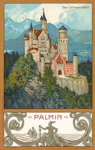 Château de Neuschwanstein, Bavière (chromolithographie) - (after) German School