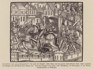 Scène de Hug Chapler, vers 1500 - (after) German School