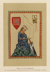 Walther von der Vogelweide, poète lyrique allemand du moyen haut-allemand - (after) German School