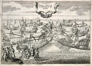 Galions et galéasses en bataille : capture du capitaine de l